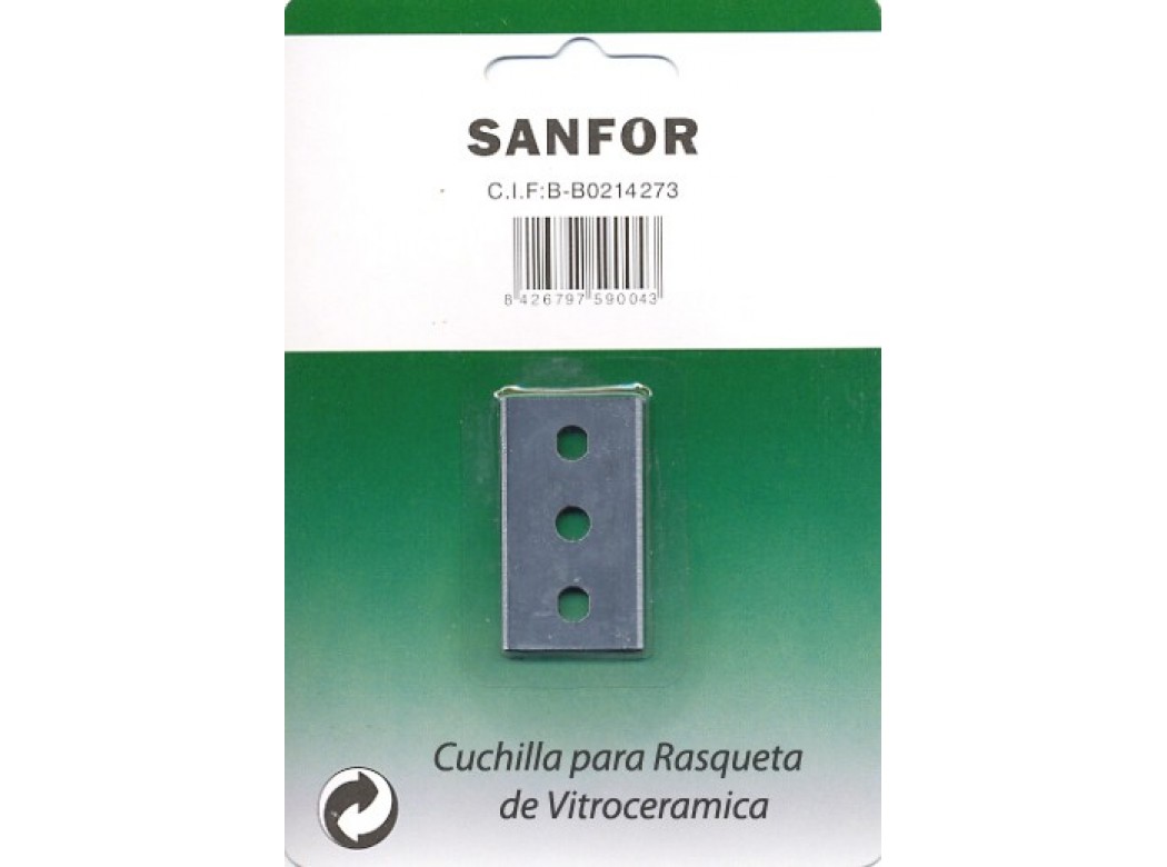 Cuchilla rasqueta 40mm vitroceramica sanfor 59004 5 pz