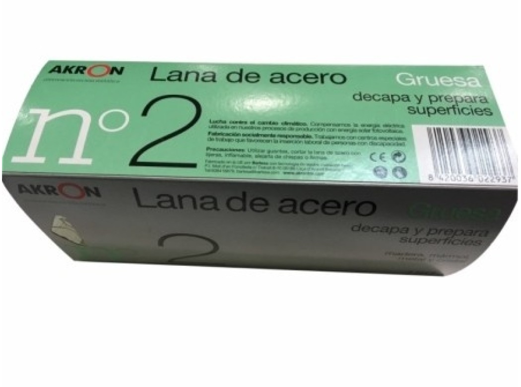 Lana acero pulir gruesa 150 gr bobina akron