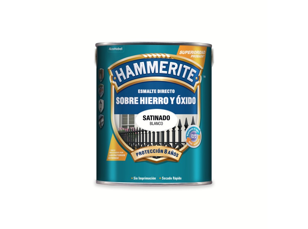 Esmalte antioxido satinado 750 ml BLANCO exterior. hammerite
