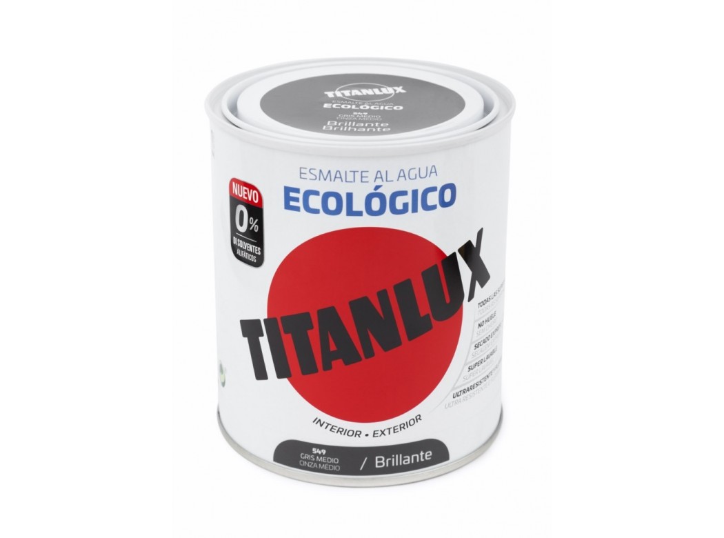 Esmalte acril bri. 750 ml gr/med al agua ecologico titanlux