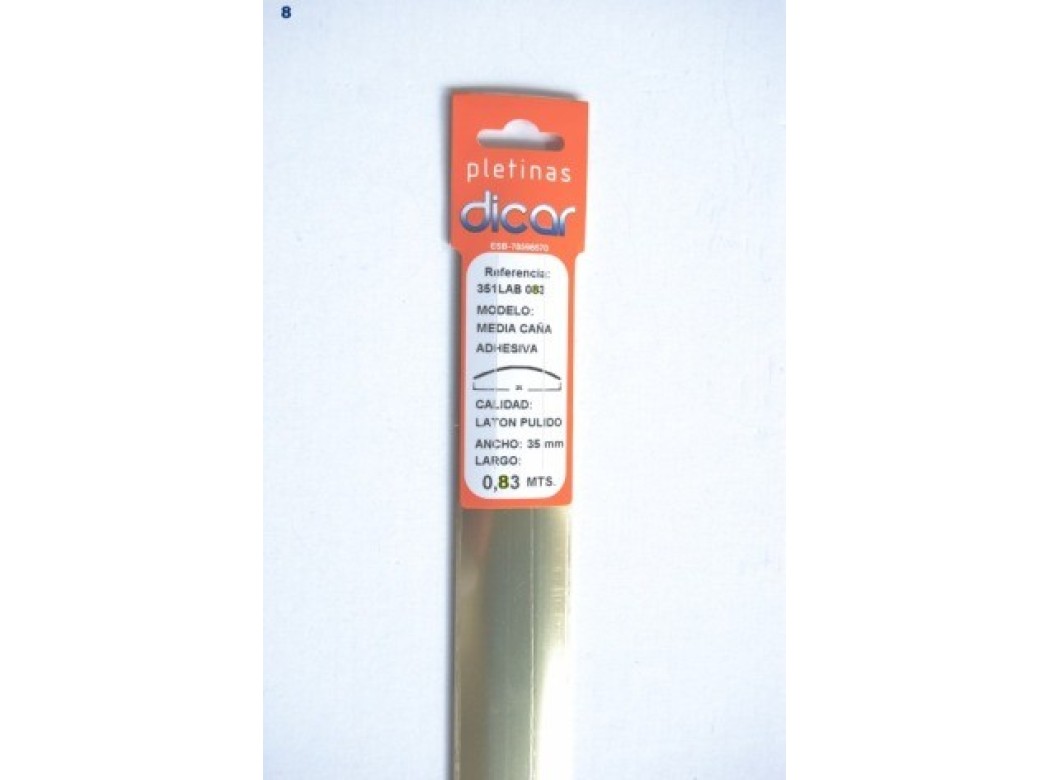 Pletina perf 83x3,5mm 1/2c adh inox lat dicar