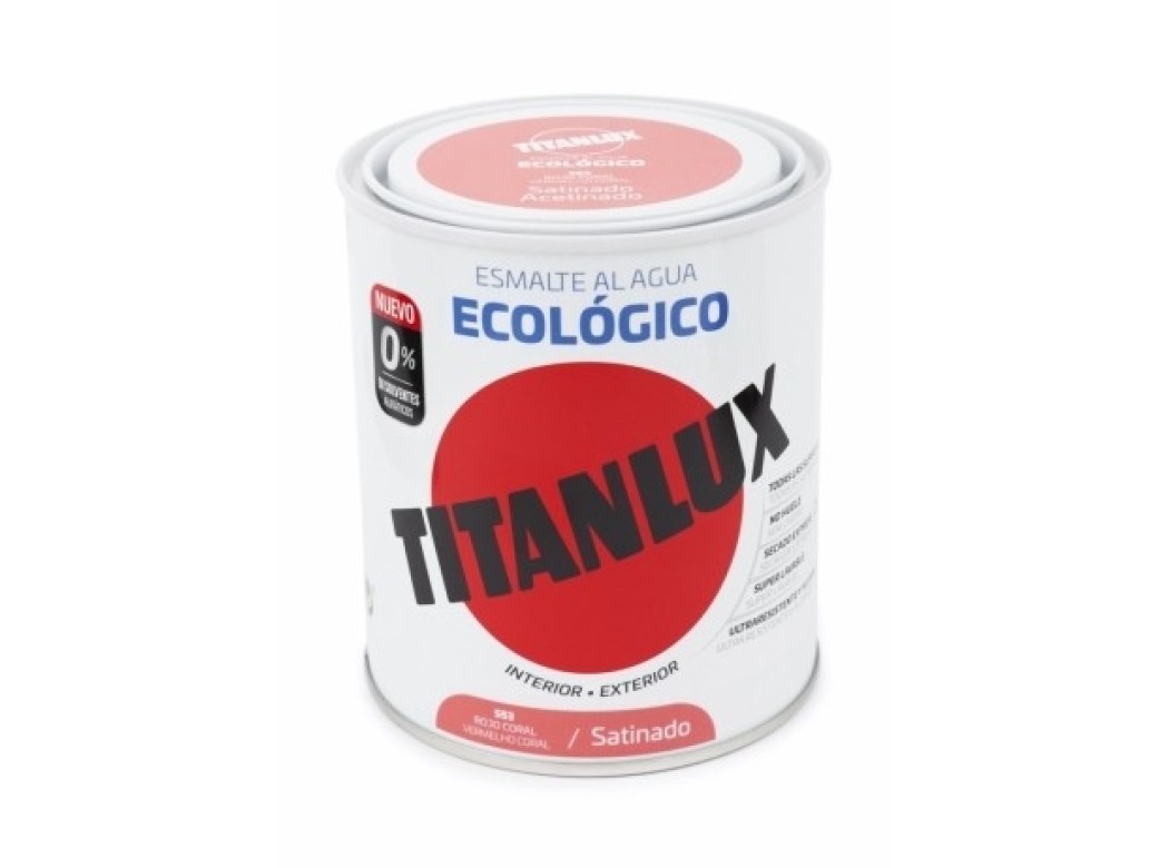 Esmalte acril sat. 750 ml ro/cor al agua ecologico titanlux