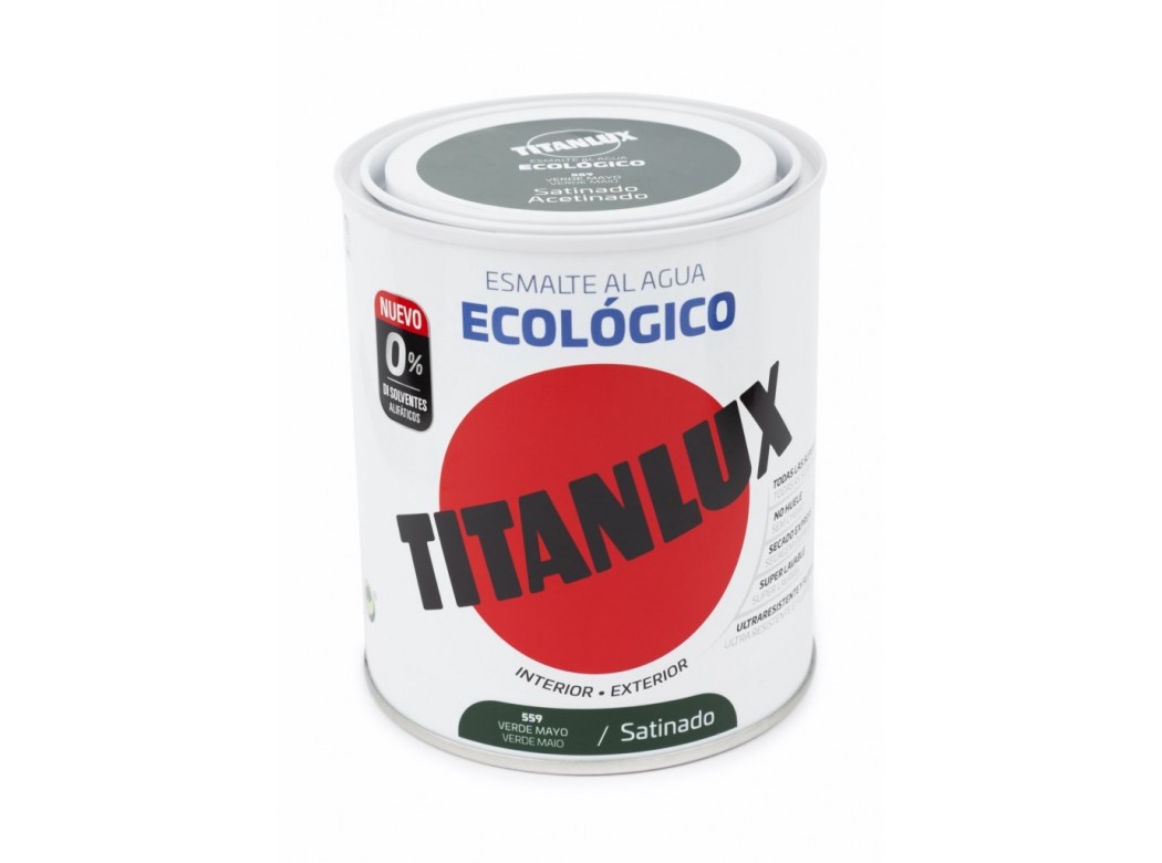 Esmalte acril sat. 750 ml ver/may al agua ecologico titanlux