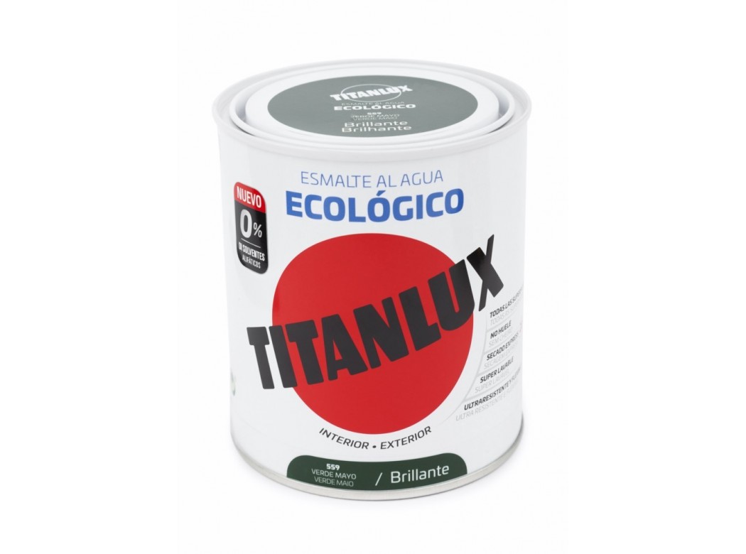 Esmalte acril bri. 750 ml ver/may al agua ecologico titanlux