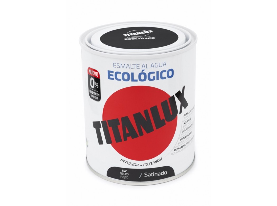 Esmalte acril sat. 750 ml ne al agua ecologico titanlux
