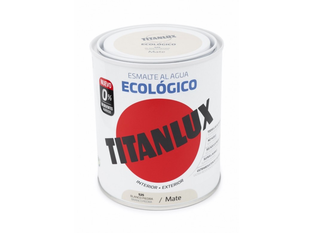 Esmalte acril mate 750 ml bl/pie al agua ecologico titanlux
