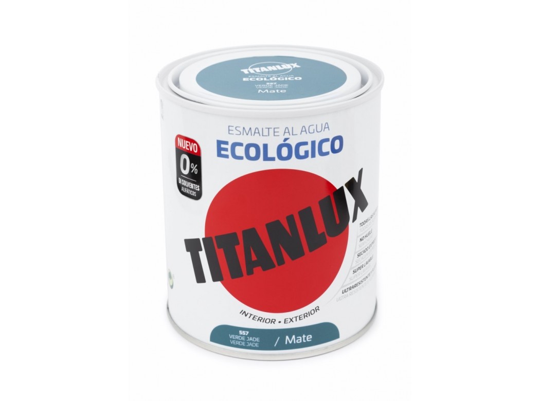 Esmalte acril mate 750 ml ver/jad al agua ecologico titanlux