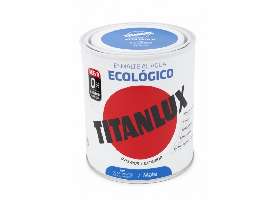 Esmalte acril mate 750 ml az/lum al agua ecologico titanlux