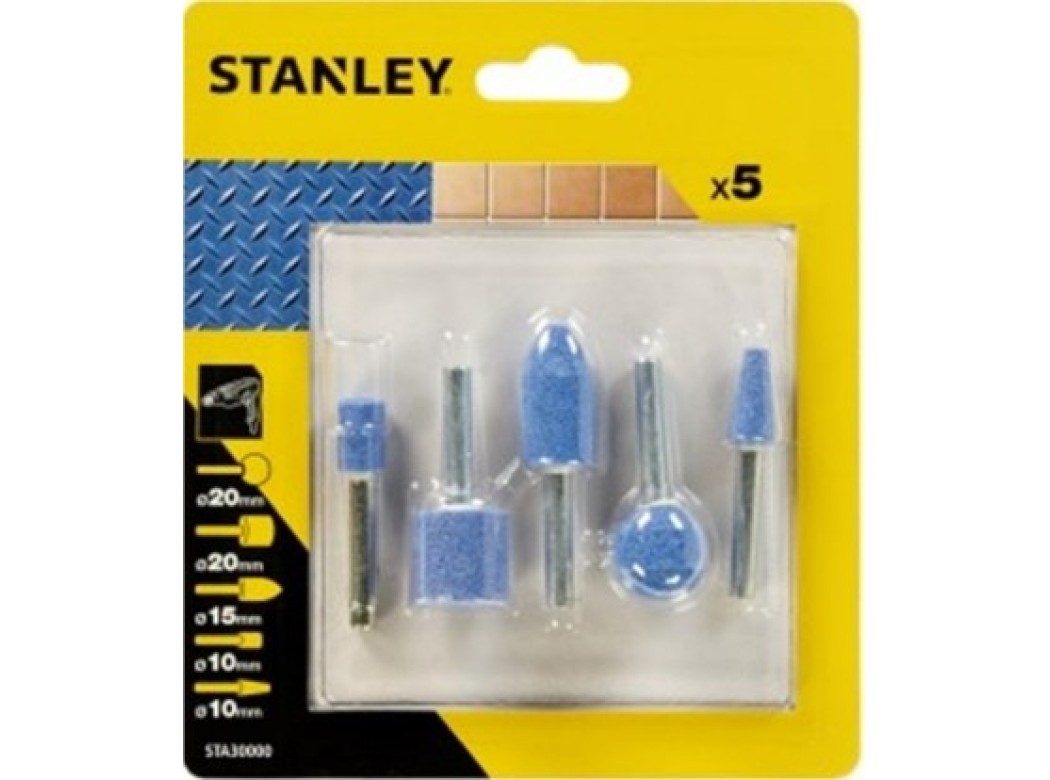 Muela hta.elec abr eje 3mm variadas stanley 4 pz