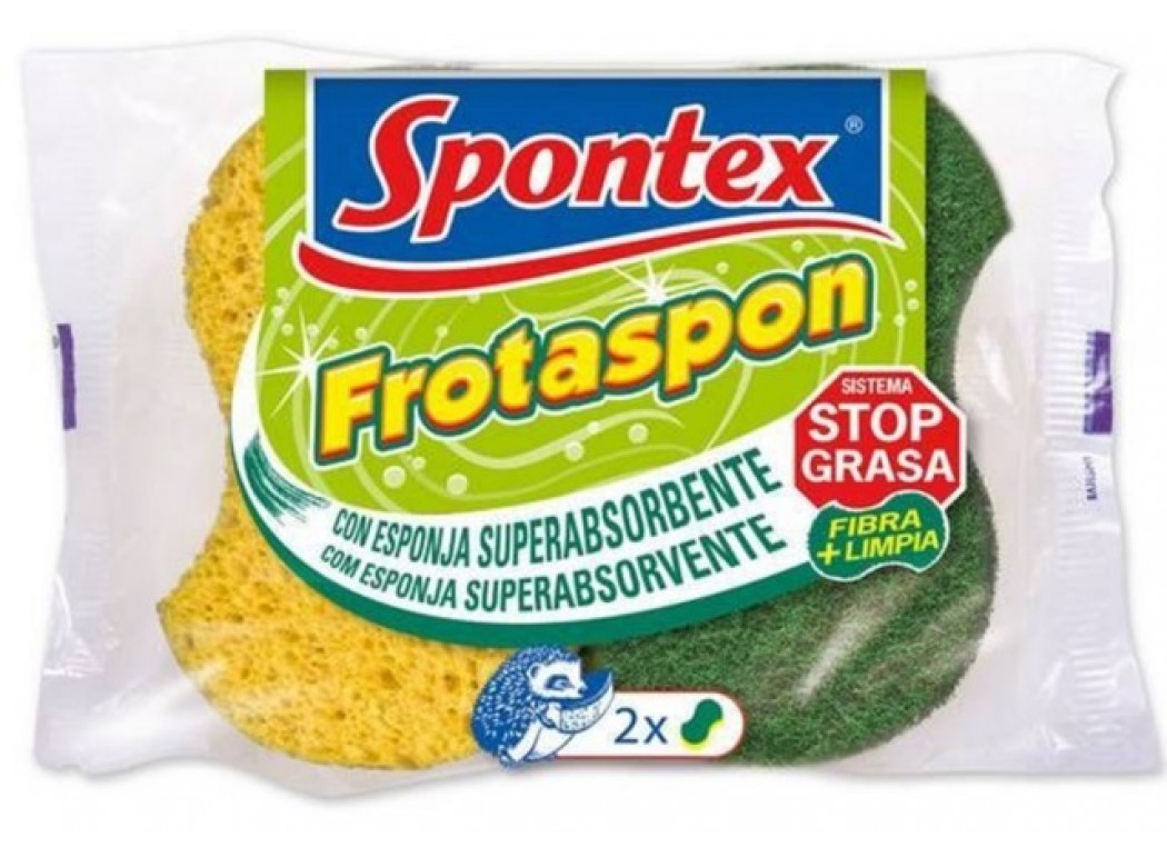 Estropajo limp esponja fibra ver frotaspon spontex 2 pz
