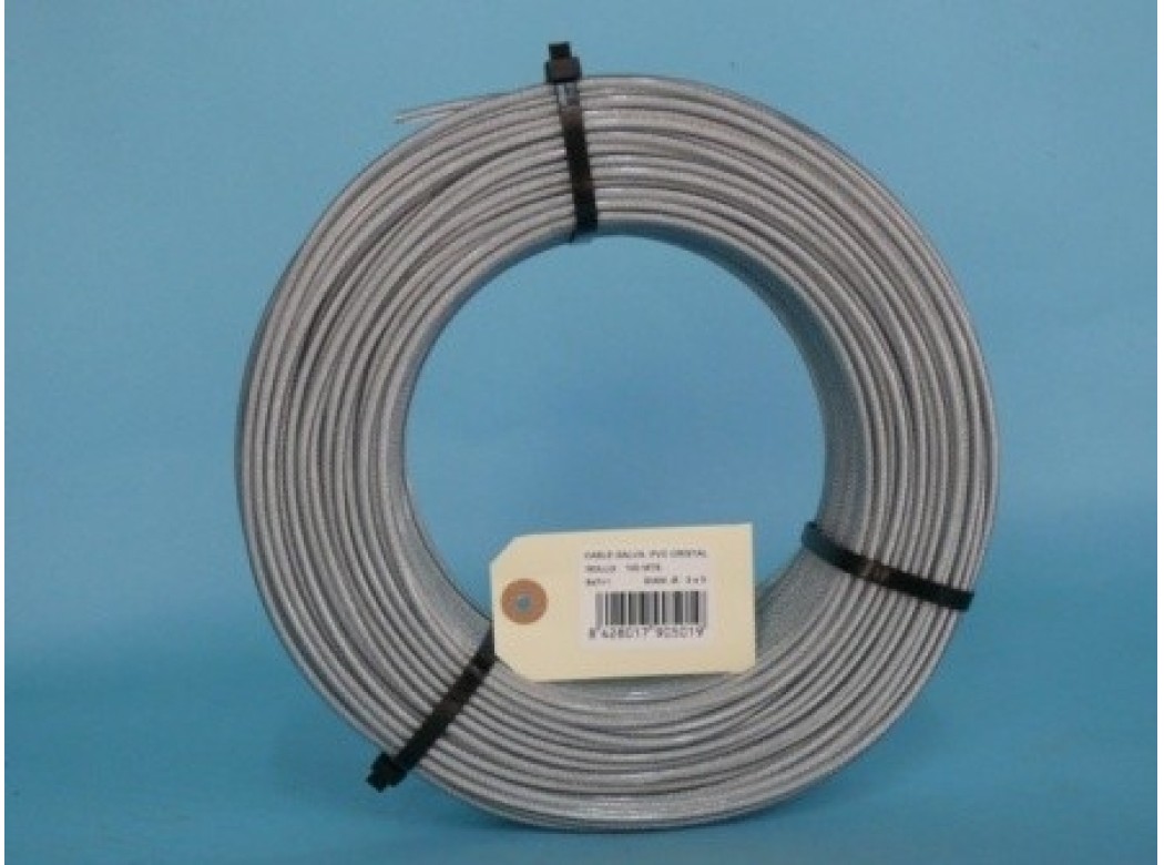 Cable acero galv 6x7+1 03mm recubierto pvc cursol 100 mt