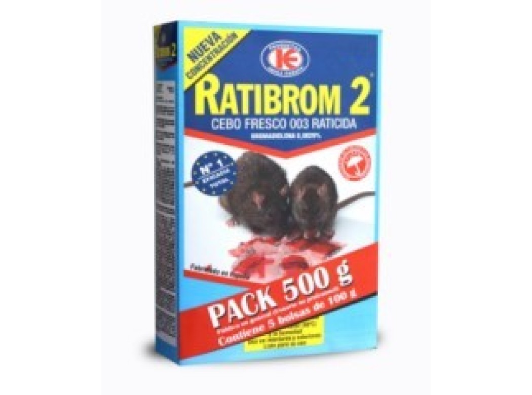 Raticida cebo fresco ratibrom-2 d01.369 500 gr
