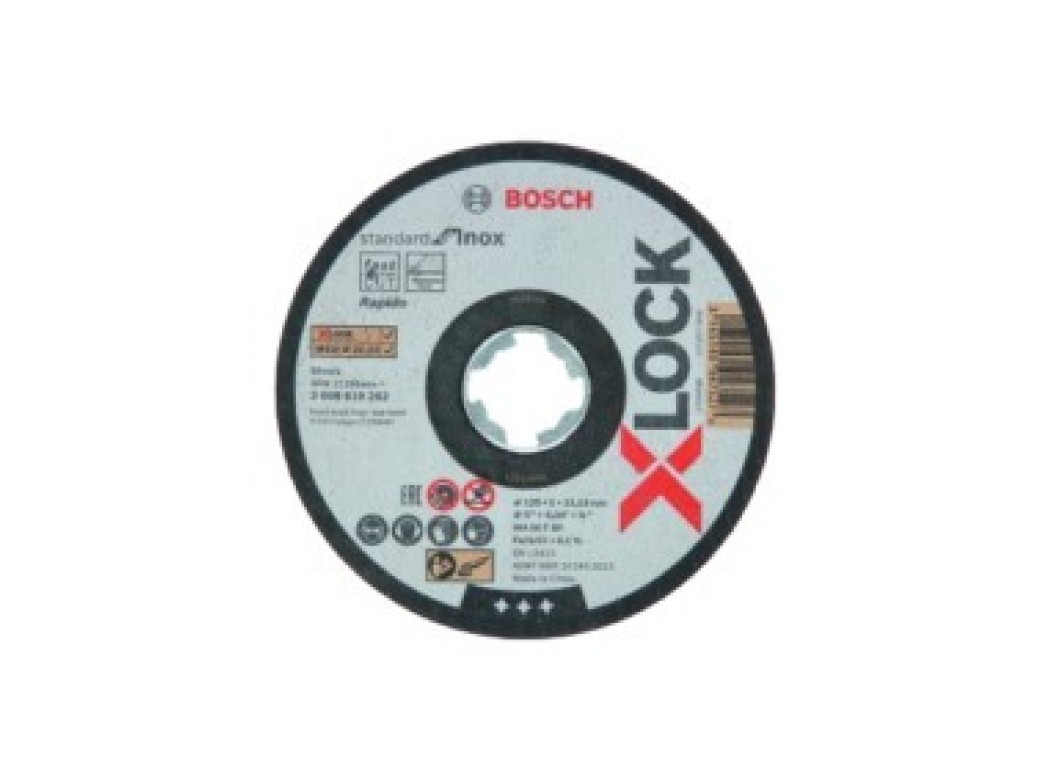 Disco corte inox Ø 115x1 mm x-lock standard bosch 10 pz