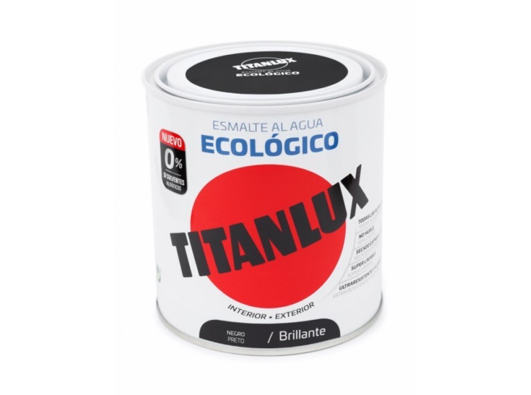 Esmalte acril bri. 250 ml ne al agua ecologico titanlux