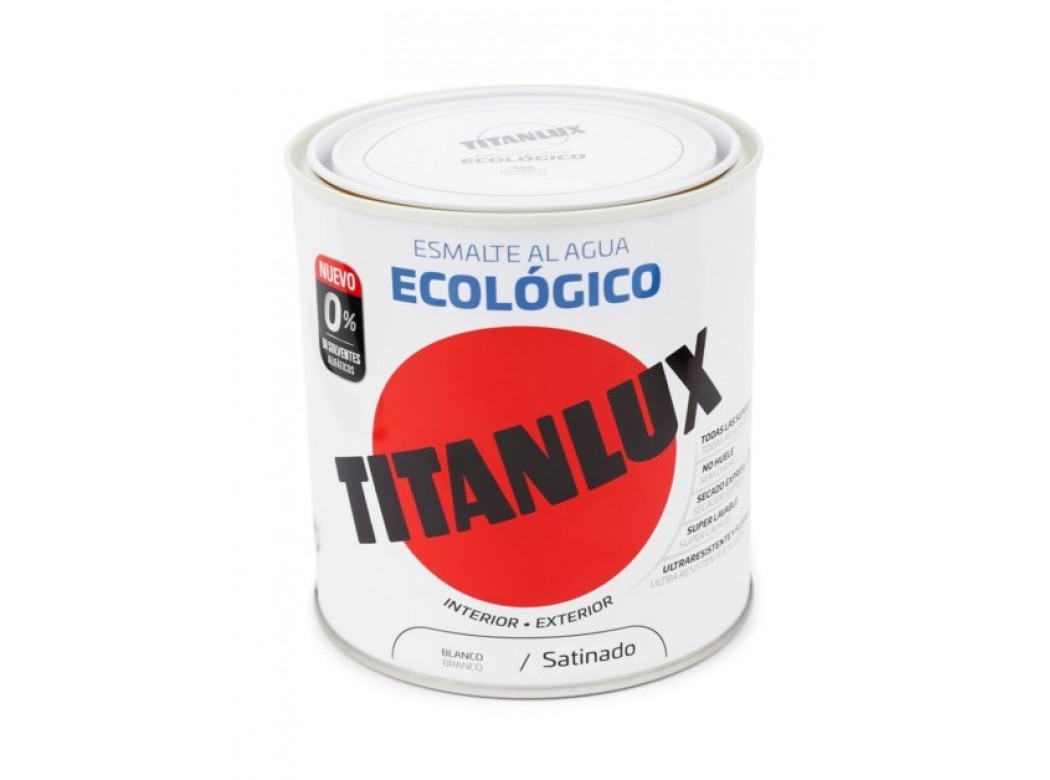 Esmalte acril sat. 250 ml bl al agua ecologico titanlux