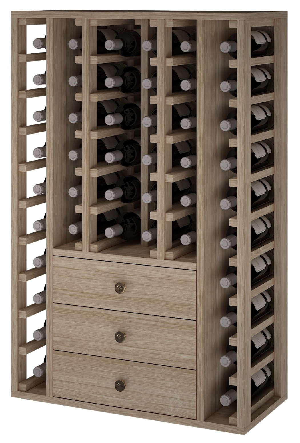 Expovinalia er2511 botellero madera roble, 46 botellas, serie godello, 