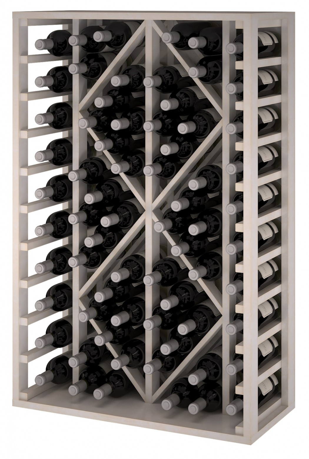 Expovinalia EW2530 botellero pino color blanco, 68 botellas, serie godello, 