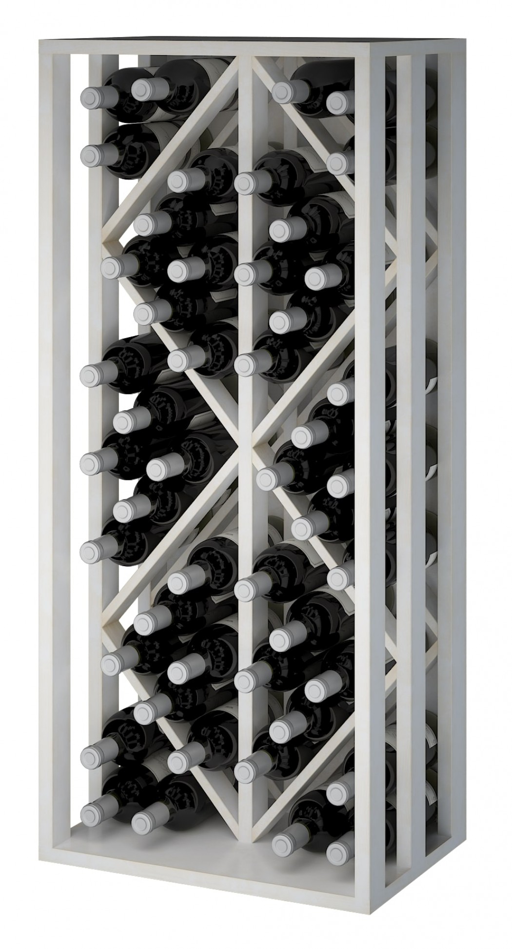 Expovinalia EW2532 botellero pino color blanco, 48 botellas, serie godello, 