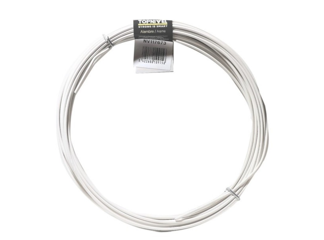 Alambre acero plastificado blanco nivel 10 mt