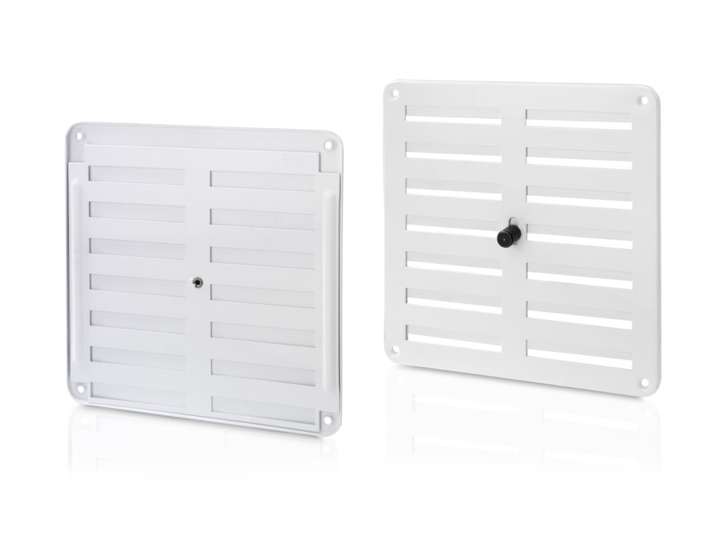 Rejilla vent regul. 170x170mm alu esm.bco inofix