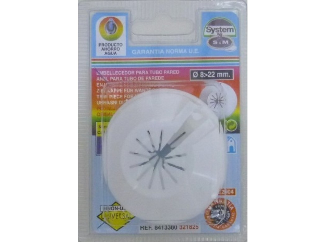 Embellecedor tubo calef 8-22mm simple s&m abs bl 321825 2 pz