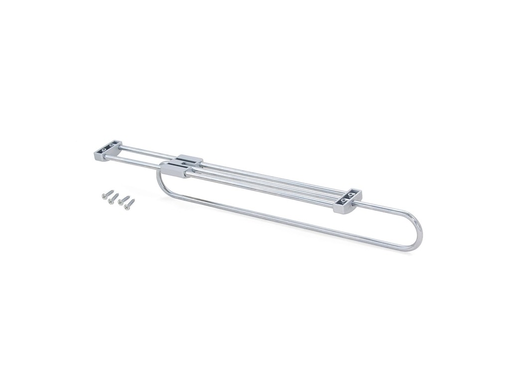 Emuca Colgador extraible para armario, 450 mm, Acero y plástico, Cromado