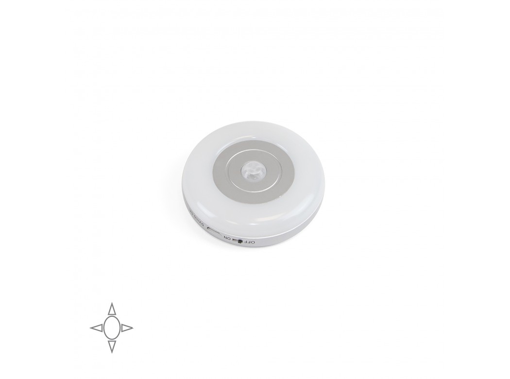 Emuca Aplique LED, recargable por USB, sensor de movimiento, Luz Blanca natural, Plástico, Gris metalizado
