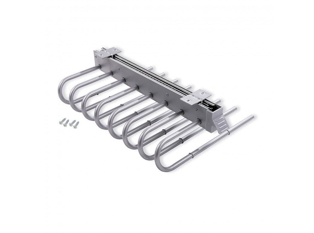 Emuca Pantalonero extraible para armario, montaje izquierda, Acero y plástico, Gris metalizado