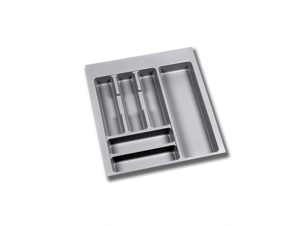 Emuca Cubertero para cajón de cocina, módulo 500 mm, Plástico, Gris