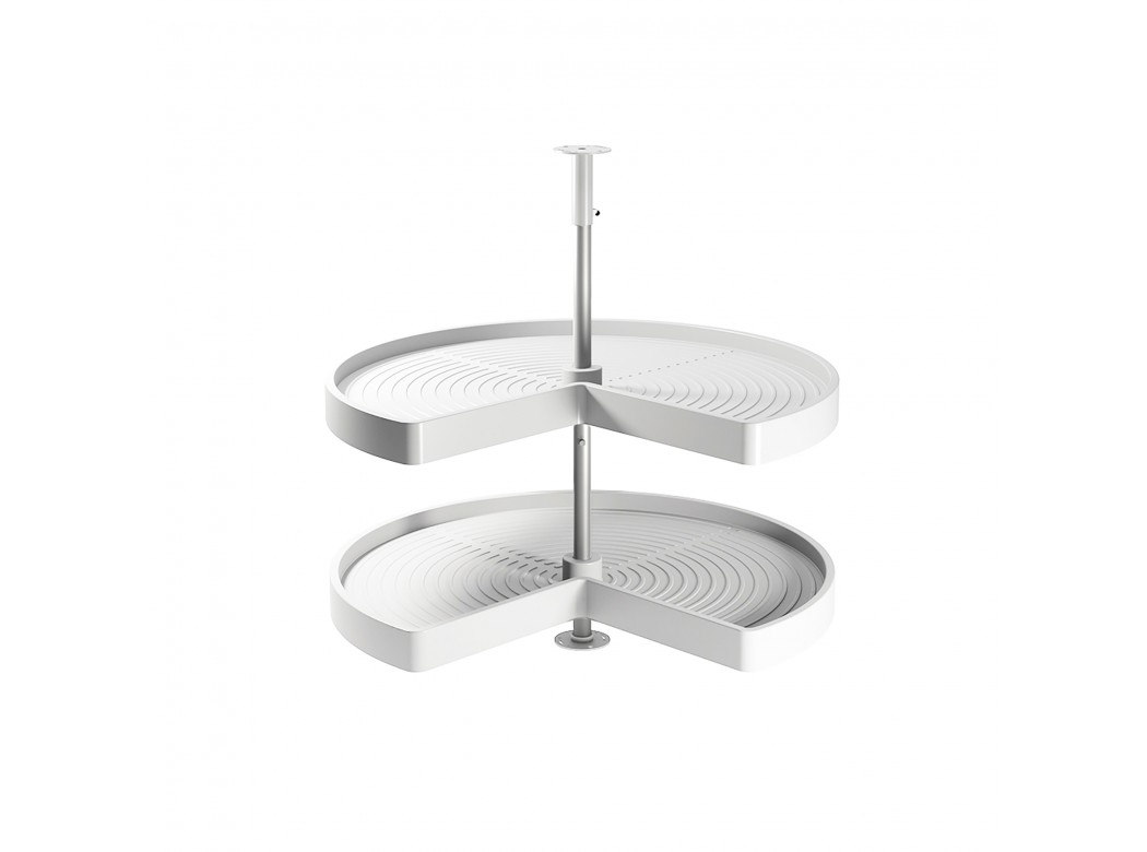 Emuca Juego bandejas giratorias mueble de cocina, 270º , módulo 800 mm, Plástico y aluminio, Blanco