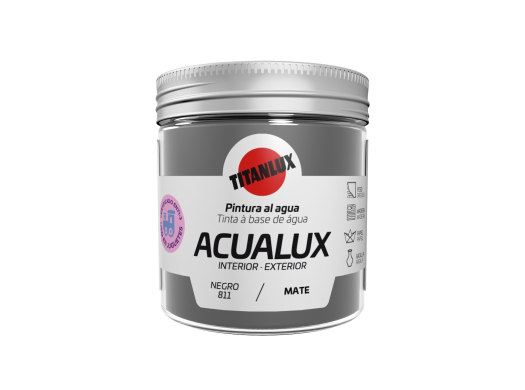 Pintura manualid. al agua 75 ml ne mate acualux titan