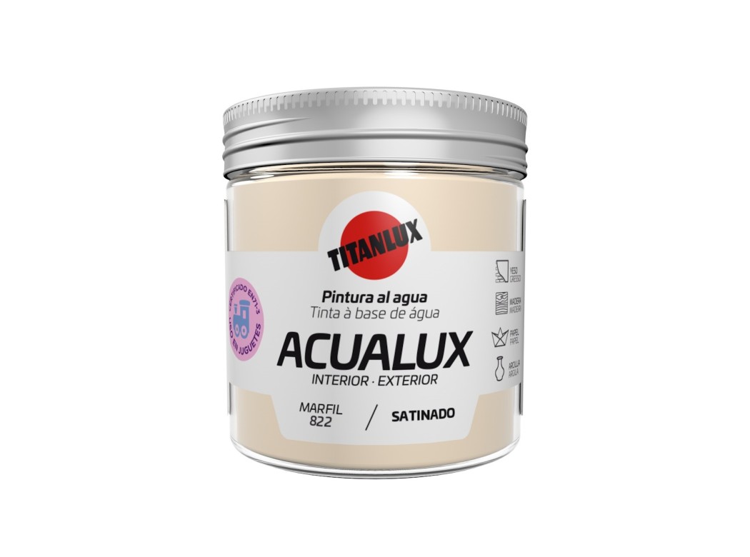 Pintura manualid. al agua 75 ml marf satin. acualux titan