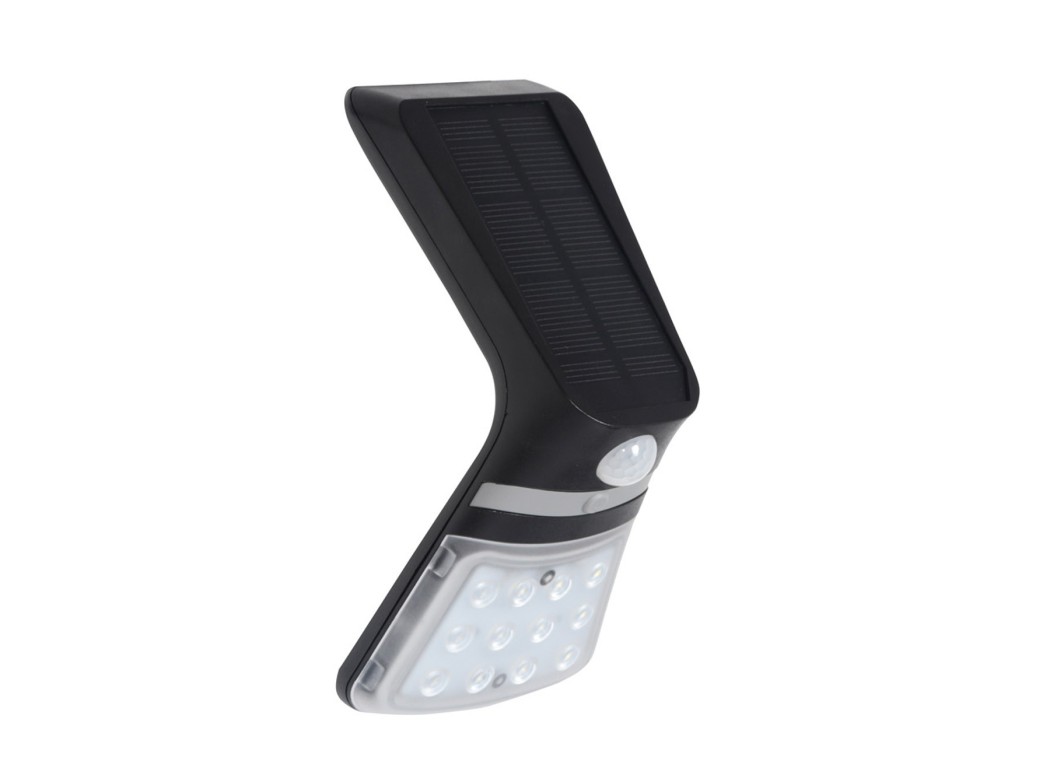 Aplique ilumin solar 1,5w 220lm 4000k ip65 ext. par polic ne