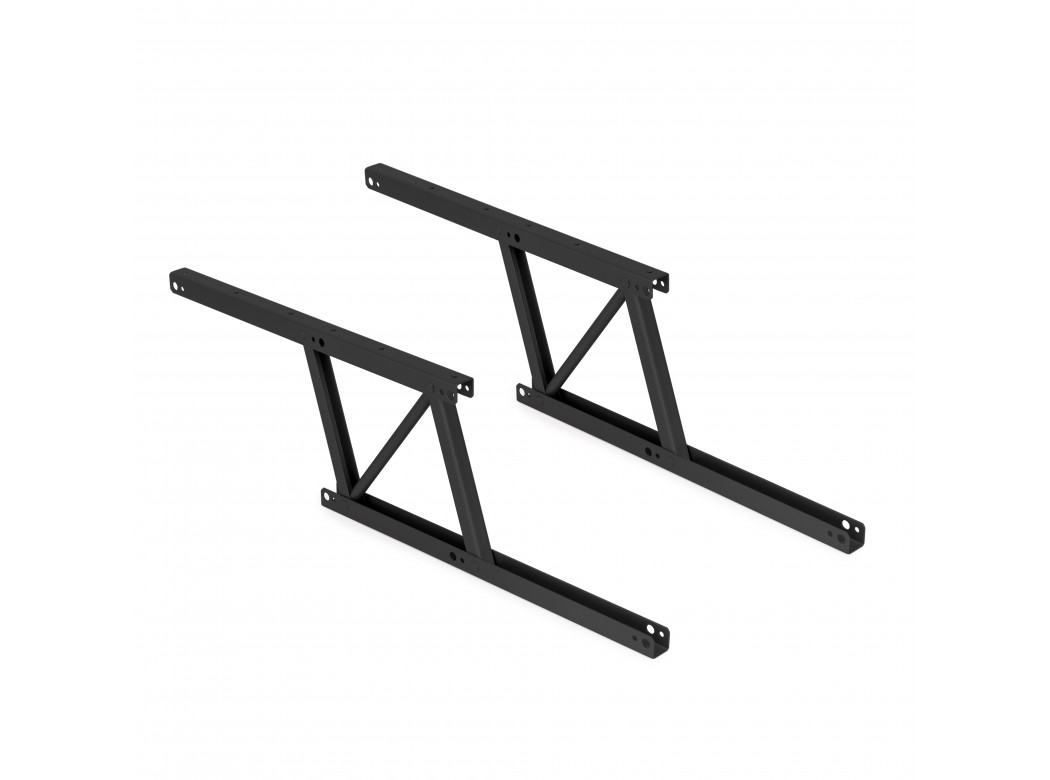 Emuca Juego de 2 mecanismos elevables para mesas de centro, Pintado negro, Acero