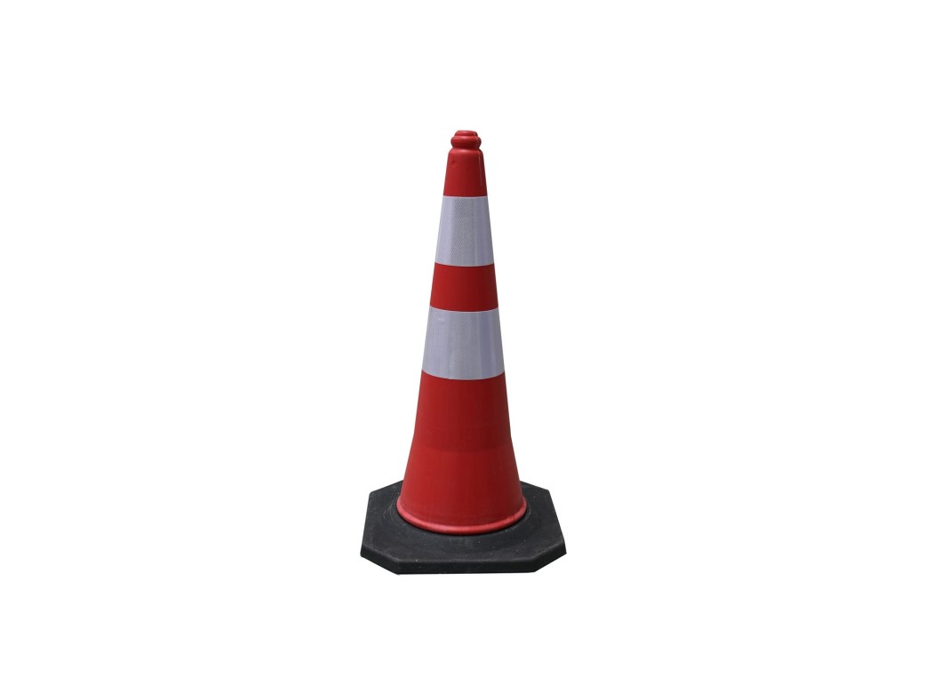 Cono señalizacion una banda 75cm reflectante base goma pe ni