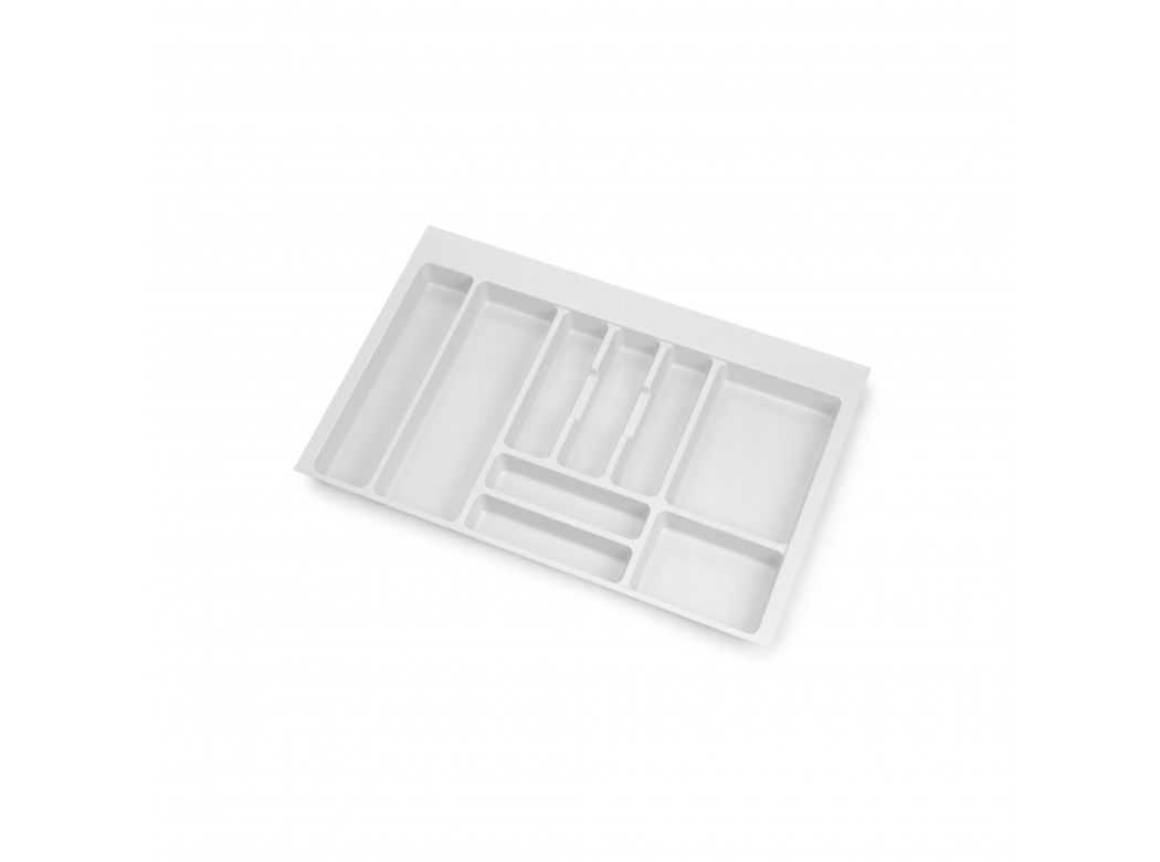 Cubertero Optima para cajón de cocina Vertex/Concept 500, módulo 800 mm, Tablero: 16mm, Plástico, blanco