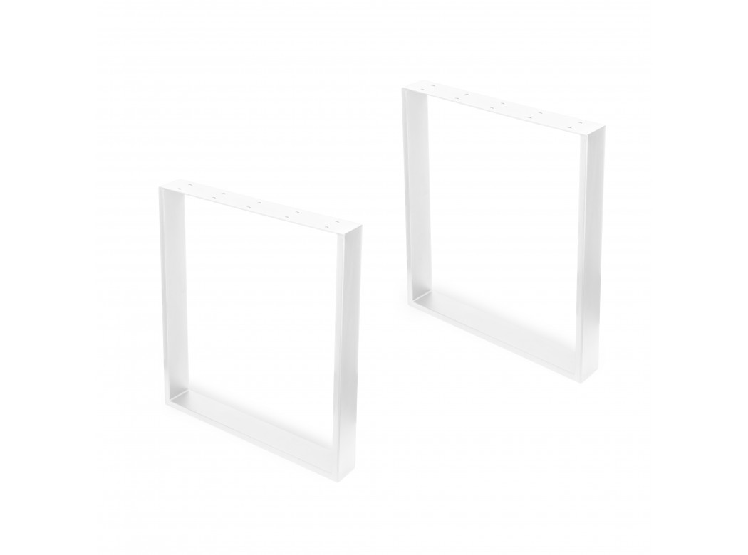 Juego de dos patas Square rectangulares para mesa, ancho 600 mm, Pintado blanco