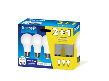 Lampara ilumin estan led garza e27 15w 1520lm 6500k 3 pz