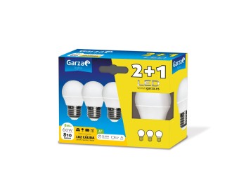 Lampara ilumin esf. led garza e27 8w 810lm 3000k 3 pz