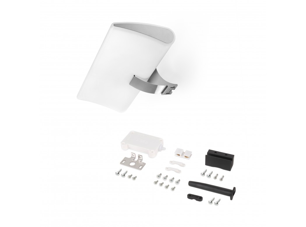 Emuca Foco LED para espejo de baño Aries, IP44, 300 mm, Plástico, Cromado