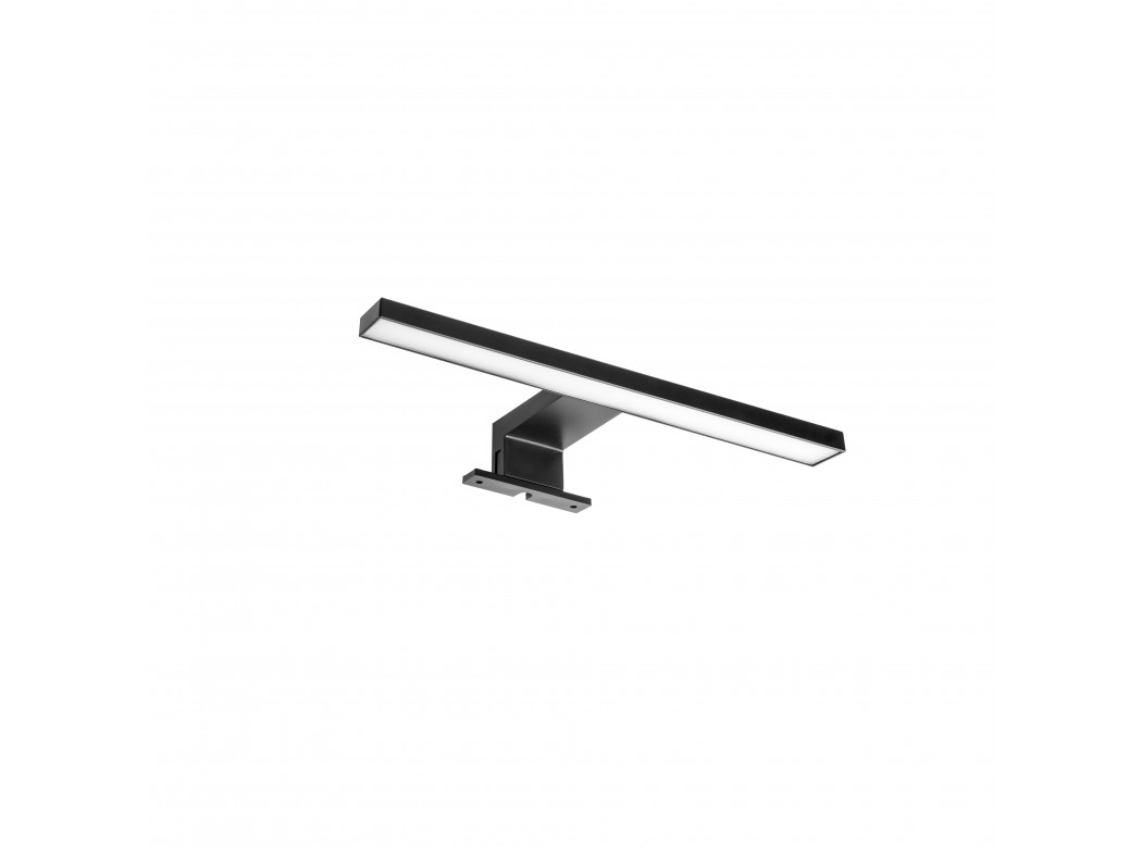 Emuca Foco LED para espejo de baño Virgo, IP44, 300 mm, Plástico, Pintado negro