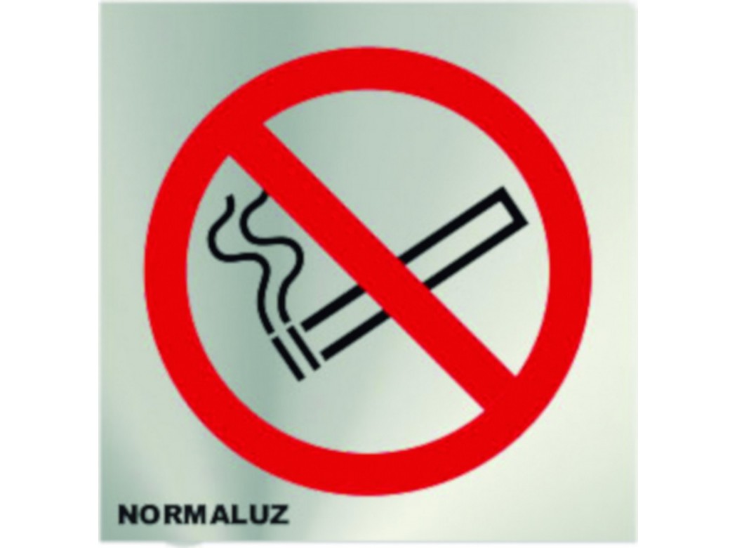 Señal 120x120mm inox adh prohibido fumar rd727021