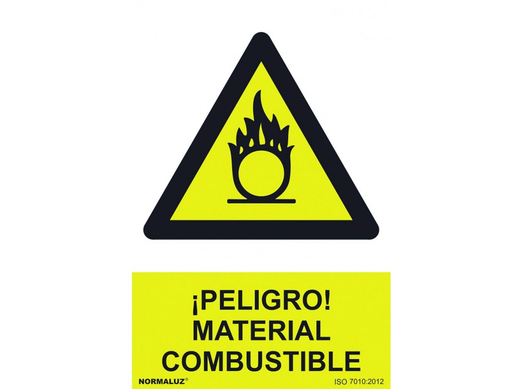 SeÑal 210x300mm pvc peligro material combustible rd30072