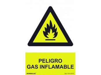 Señal 210x300mm pvc peligro gas inflamable rd30021