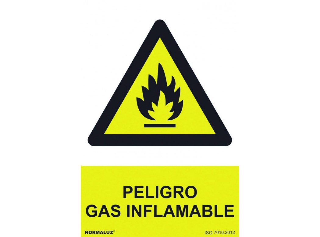 Señal 210x300mm pvc peligro gas inflamable rd30021