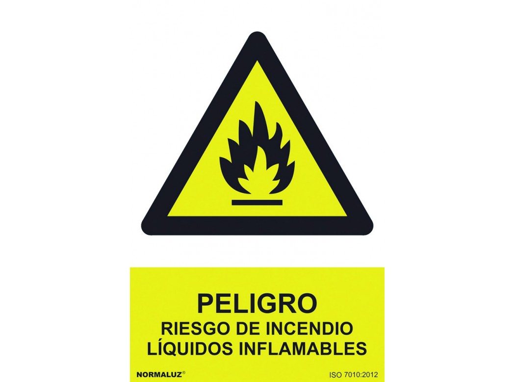 Señal 210x300mm pvc peligro, riesgo de incend.rd30018