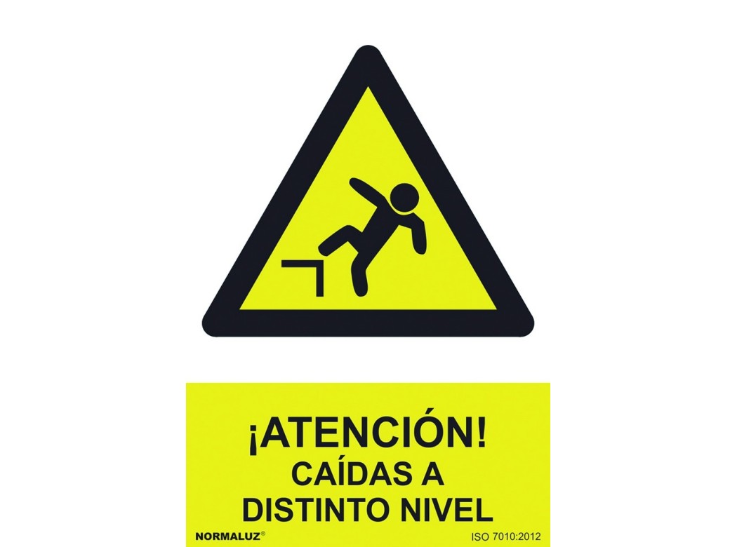 Señal 210x300mm pvc atenciÓn, caÍdas distinto nivel rd30015