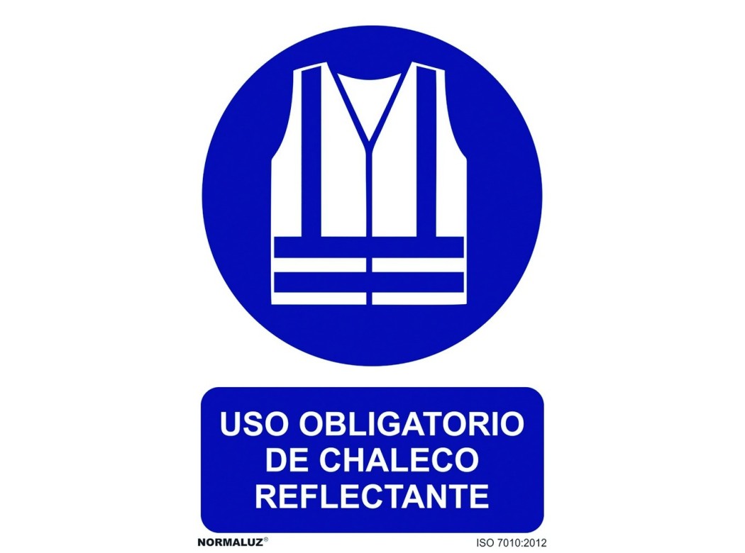 Señal 210x300mm pvc uso obligatorio chaleco reflecta rd20043