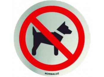 Señal Ø 70mm inox adh prohibido perros rd797024