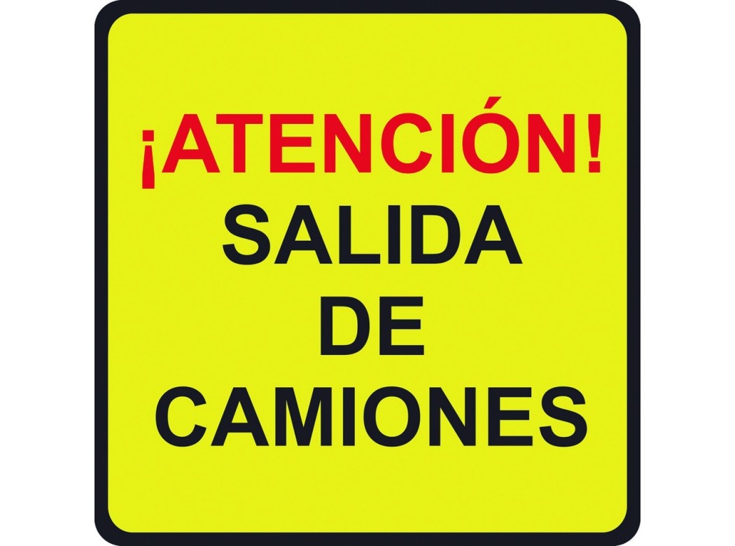 Señal vial 500x500mm metalica salida de camiones v10034